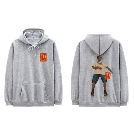 Travis Scott McDonalds Gray Hoodie